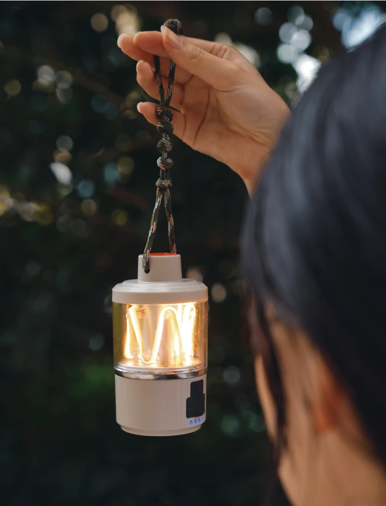 Portable COB Warm Camping Lights Strong LED Lantern Flashlight Rechargeable Outdoor Emergency Fishing Tents Tungsten Lamp