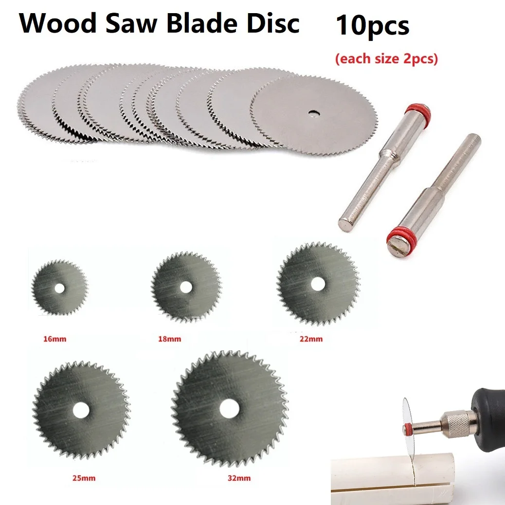 12Pcs Cutting Discs Mini Carbon Steel Circular Mandrel Saw Blade 16/18/22/25/32mm For Cutting Wood Plastic Laminate Aluminum 517f 9pcs plastic ring mandrel