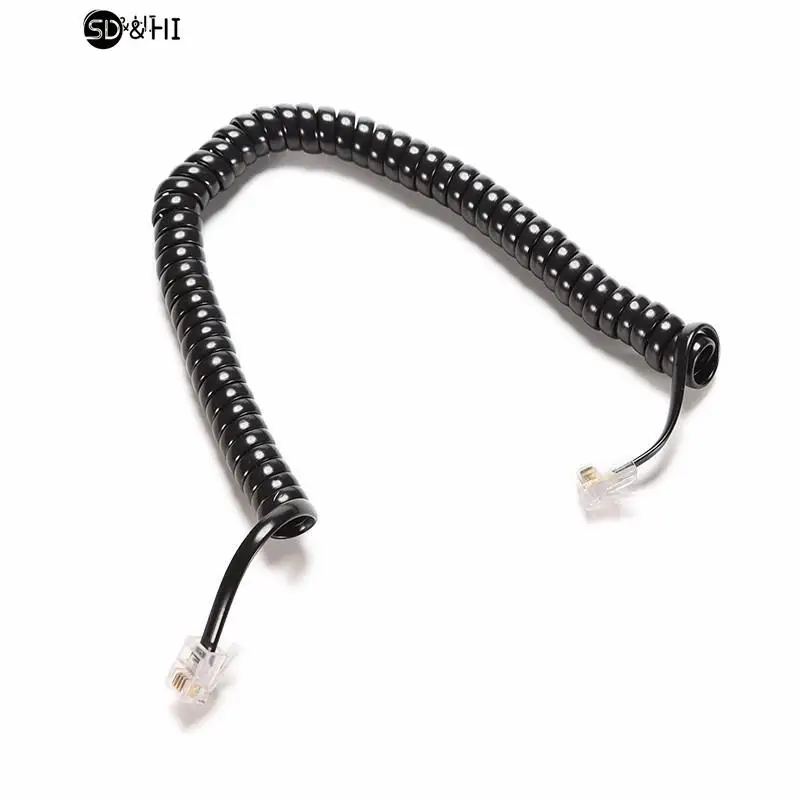 Description Picture 2 of item6.5FT  Male to Male Telephone Handset Cable Extension Cord Curly Coil Line Cable Wire Up to 2M Telephone Coiled Cord