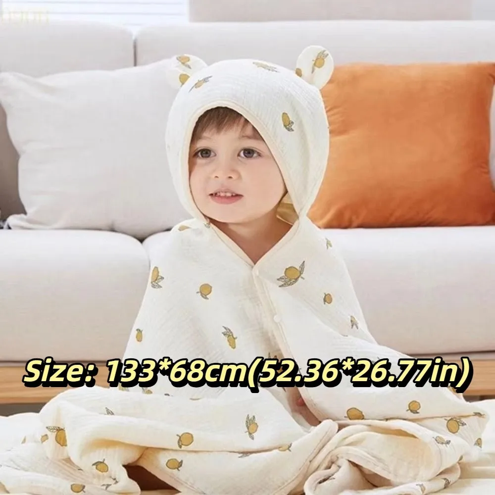 Pure Cotton Baby Crepe Cloth Double-layer Gauze Little Bear Printed Delivery Room Bag Breathable Material Single Layer