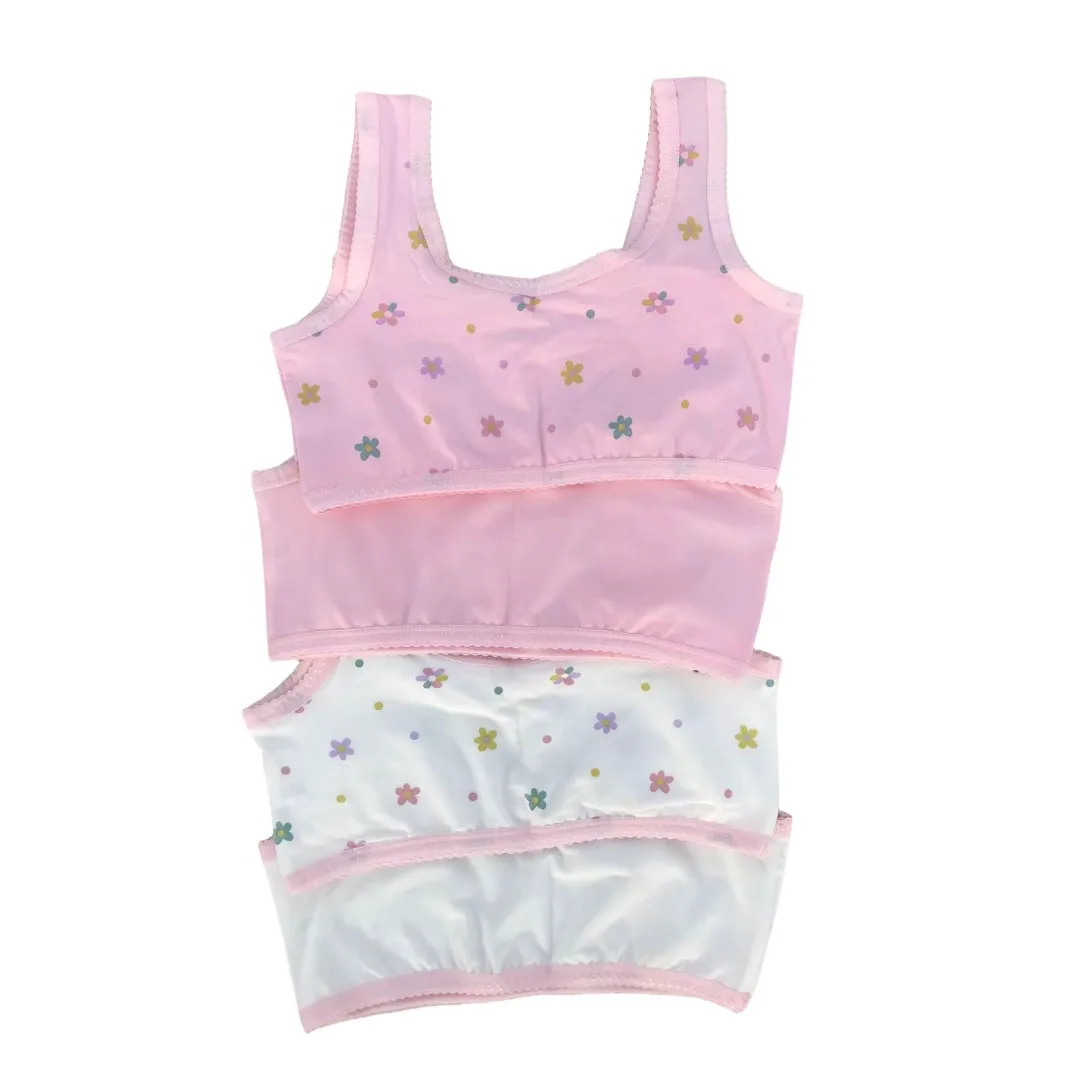 Teen Girl Top Bra Underwear Big Girl Floral Printing Tops Kids Breathable Cotton Bras Growing Under Shirts Size 130-160