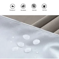 Housse de lit imperméable avec fermeture éclair, 6 côtés, protection de matelas tout compris, drap-housse antidérapant personnalisable 2