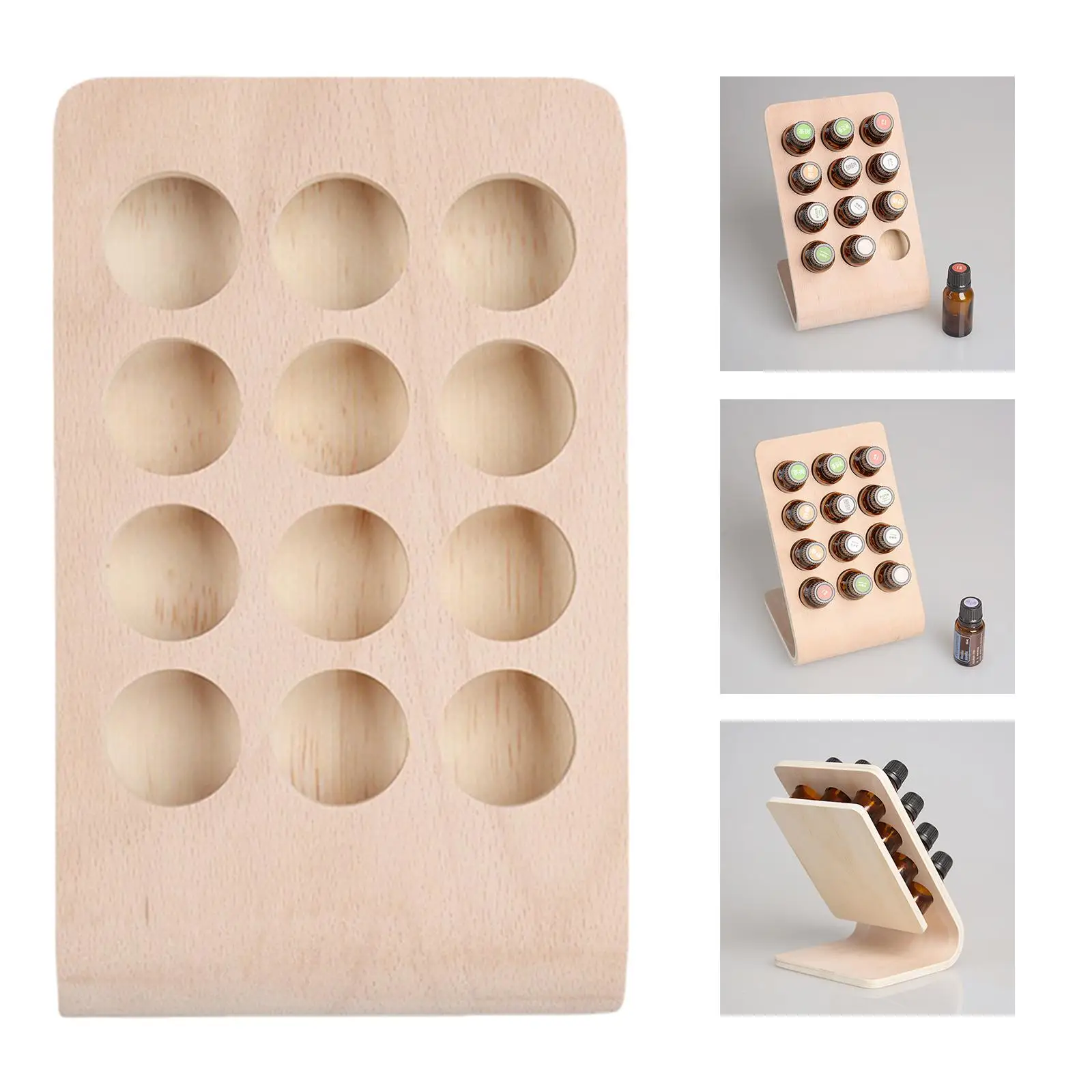 

12 holes 15ML wooden stand for essential oil for massage SPA