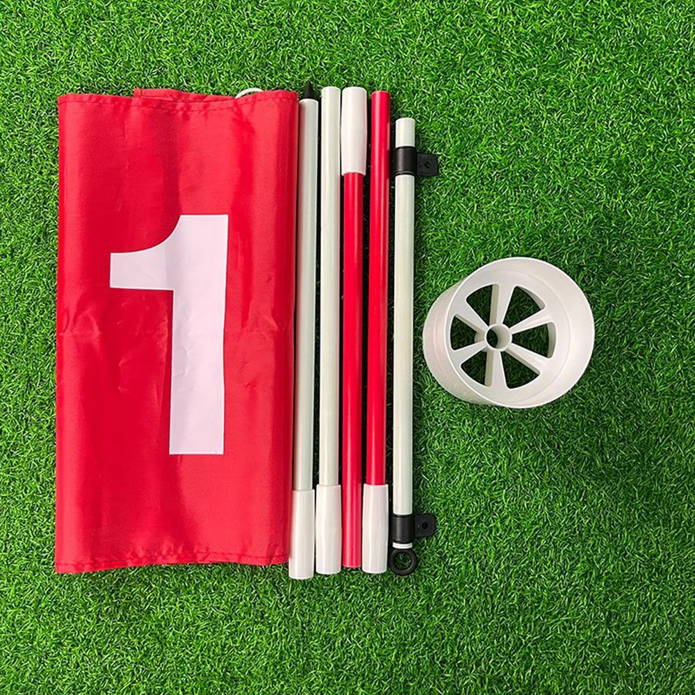 Golf Hole Pole Cup Flag Stick Detachable Anti-Rust For Yard Garden Driving Range Practice Training Golf Putting Green Flagstick golf flagstick