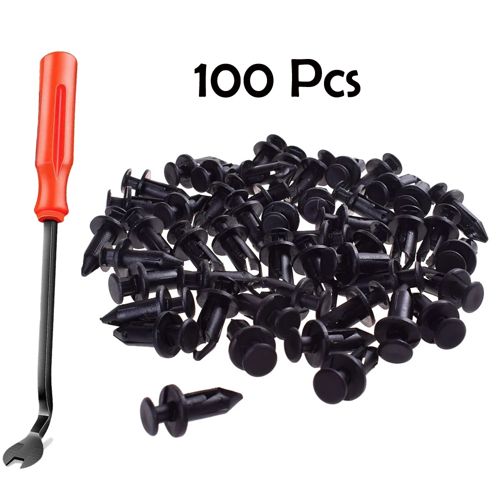100-Piece 8mm Bumper Clips & Retainers – Car Plastic Rivets For Honda, GM, Ford & More