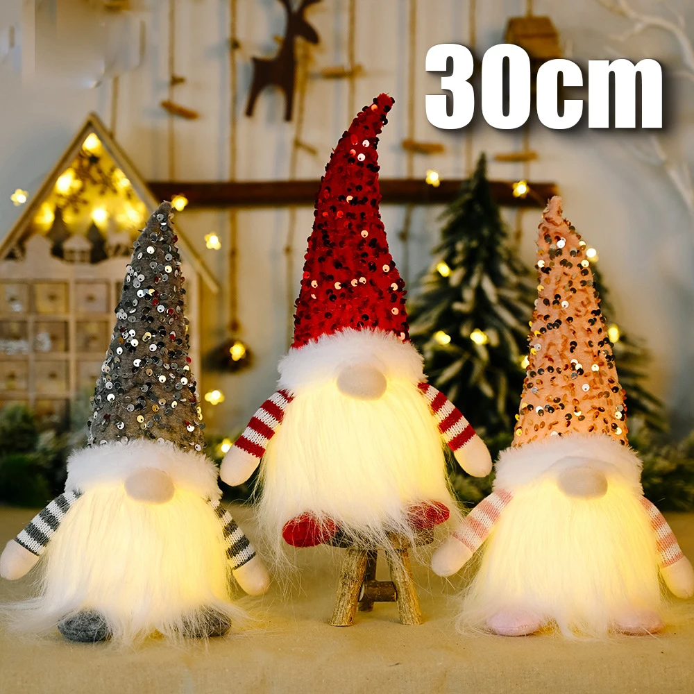 

Christmas Doll Elf Gnome with Led Light Christmas Decorations for Home Xmas Navidad New Year 2023 Children's Gifts Wedding Party