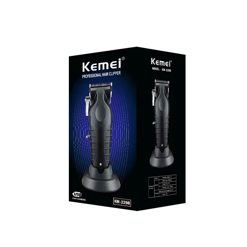 KM2296 Kemei Original Professional Rechargeable Hair Trimmer Adjustable Hair Clipper USB Carving Barber Salon 6