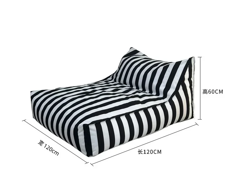 Outdoor Pool Float Beanbag Chairs Extra Large Stripes Lounge Seats Patio Lawn Beach Recline Sofa Chair