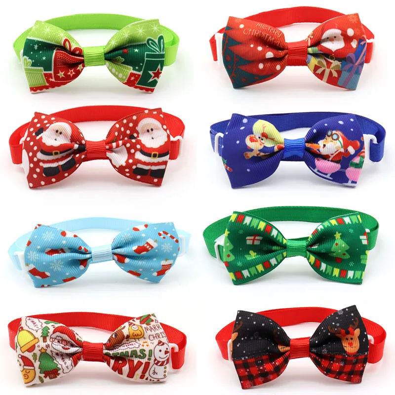 

50/100pcs New Pet Christmas Bow Tie the Cat Dog Collar Pet bow tie