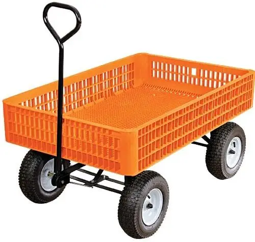 A.M. Leonard Orange Utility Wagon, 30 x 46 x 7.5 Inch Tray beach trolley