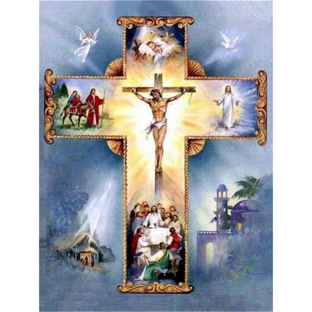 Kreuzstich-Set Heiliges Herz Jesu – Vorgedruckt, Einfaches Sticken Für Anfänger