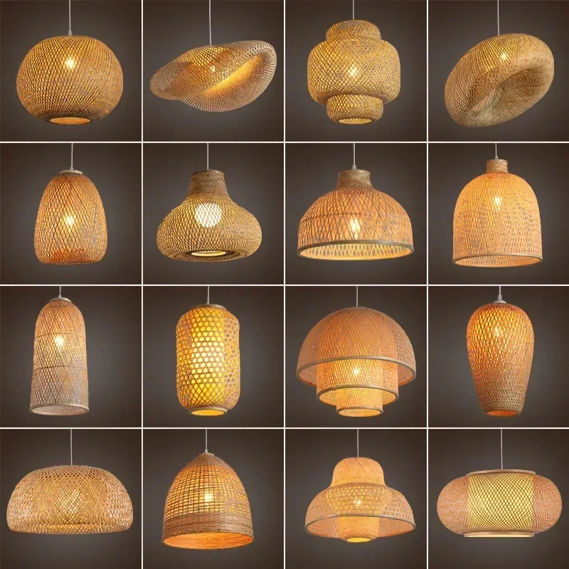 Bamboo Rattan Pendant Lamp for Caf&eacute; Restaurant and Living Room
