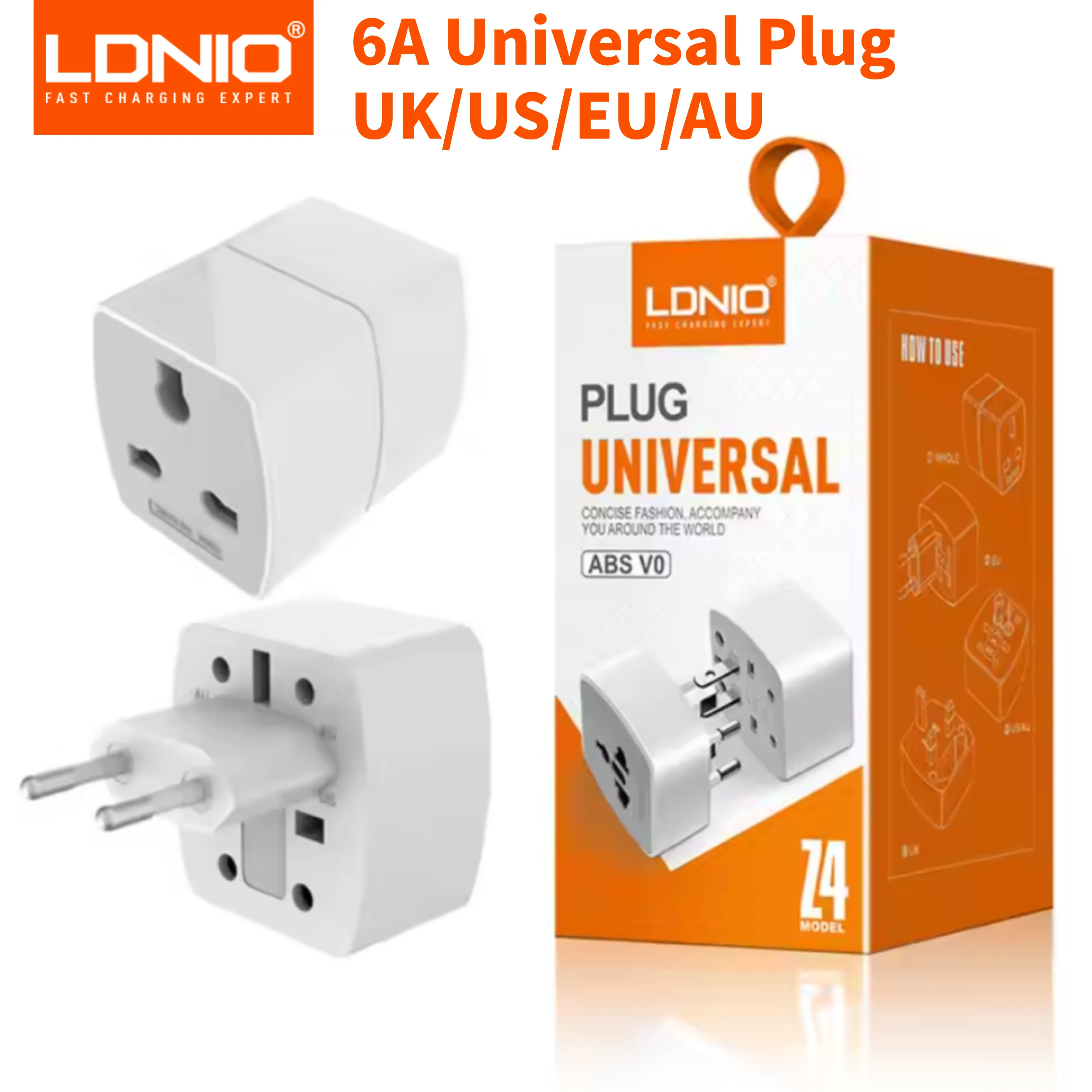 LDNIO Mini Size Z4 World Plug International Electrical Travel Adaptor Plug Socket 6A Universal For UK US EU AU