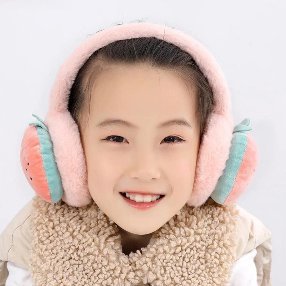 Fruit Embroidered Earmuffs Unisex Warmer Portable Protective Cover Winter Protector Plush Kids Socks