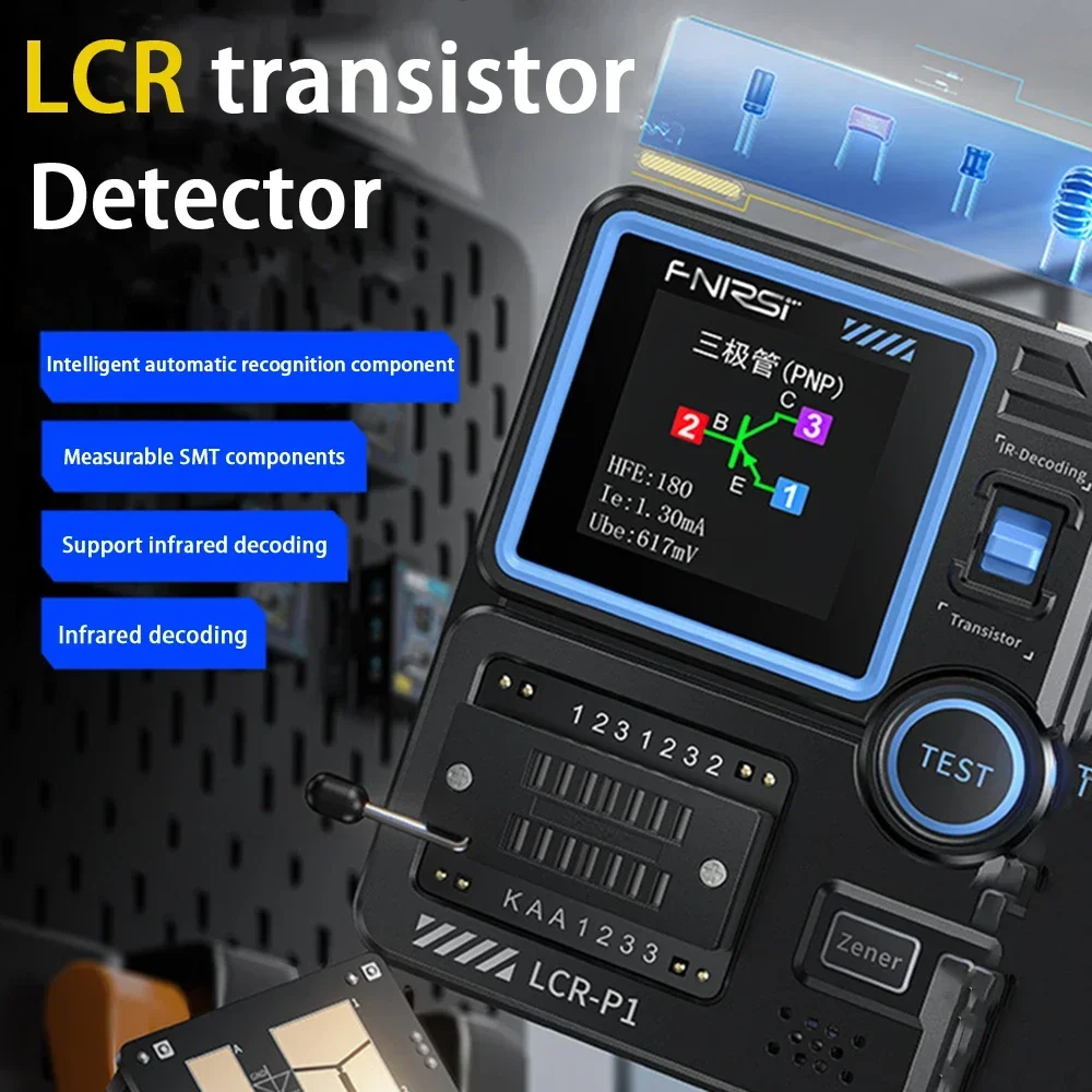 LCR-P1 Transistor Tester Multimeter Diode Triode ESR NPN PNP MOSFET SMD Capacitance Resistance Multifunction Tester