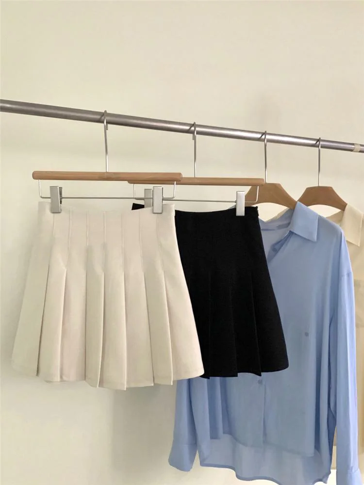 Korean Fashion Solid Two-piece Skirt Set Women Single Breasted Blazer Coat + Pleated Mini Skirt Autumn Office Lady Casual Suits