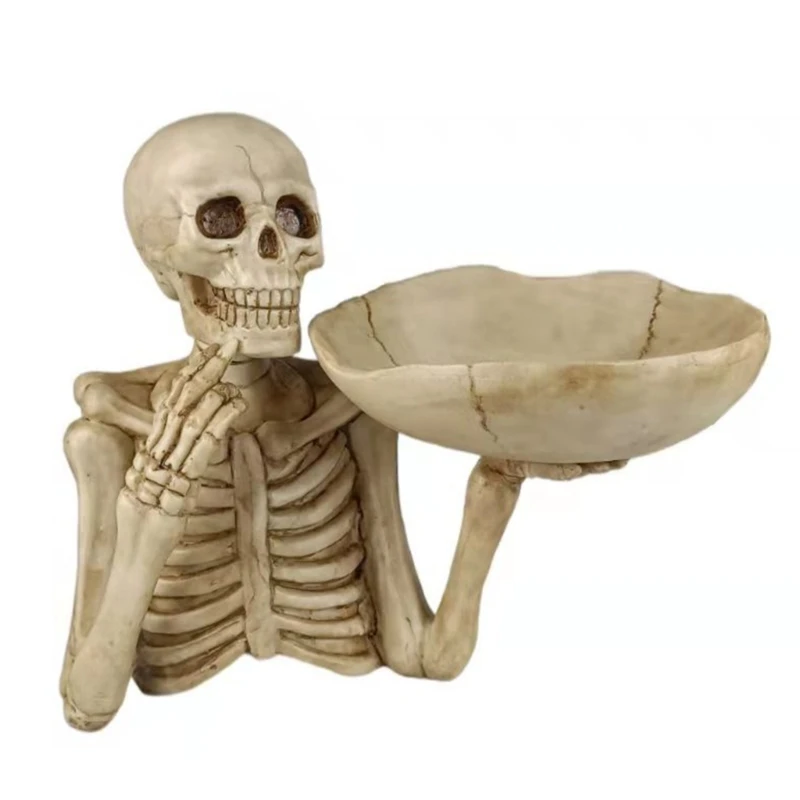 

Halloween Skeleton Storage Tray Horror Skull Decorative Sculpture Statue Decor