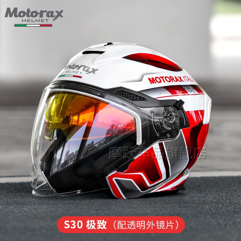 Casco Jet Moto Abierto Hombre Mujer Scooter con Doble Visera