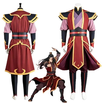 Costume da Cosplay del Principe Zuko, Avatar: L'Ultimo Dominatore dell'Aria, Uniforme della Nazione del Fuoco, Completo con Top, Pantaloni e Cintura, Travestimento per Halloween e Carnevale