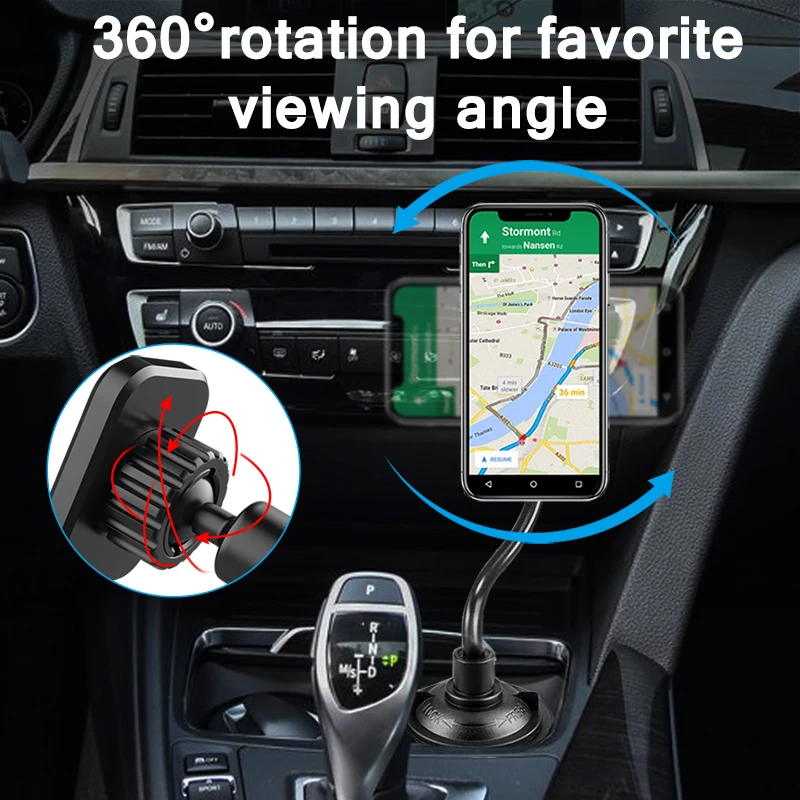 Magnetic Cup Holder Phone Mount for Car Universal Long Arm Adjustable Gooseneck Cup Phone Holder for iPhone Huawei Samsung Xiaom
