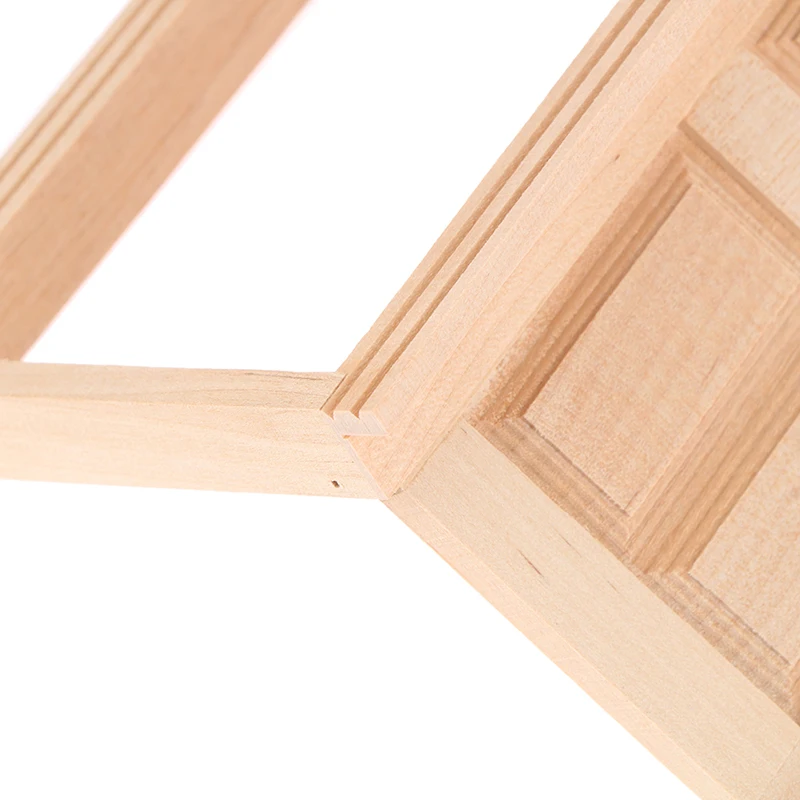 1/12 Scale Dollhouse Miniature 6 Panel Interior Wooden Door Frame DIY Plain Embryo Material Furniture Doll House Accessories