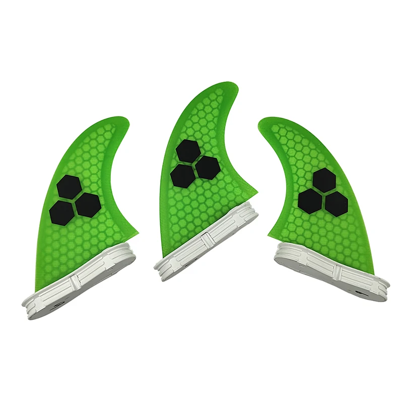 Surfboard Double Tabs 2 M/L Fins Green Color Honeycomb Fibreglass Fin Tri Fin Set Yepsurf High Quality Fins