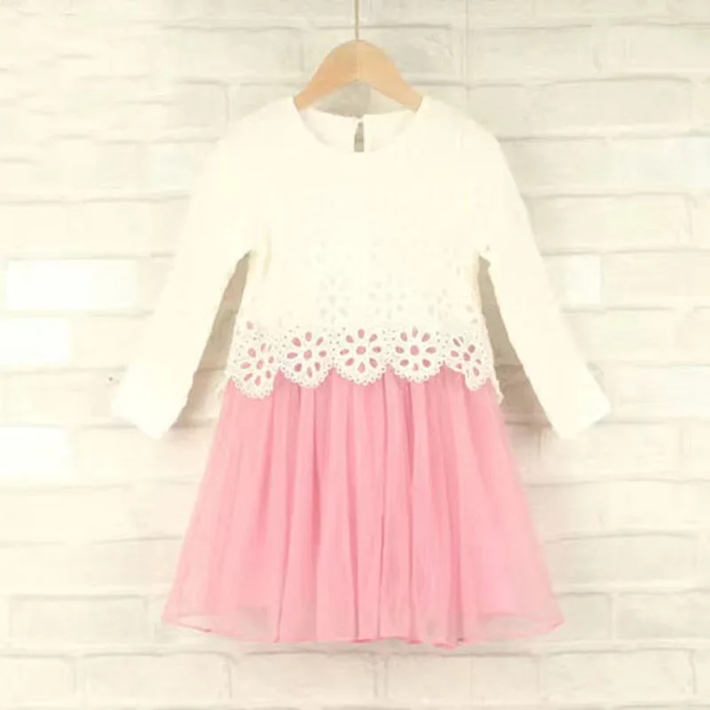 MERI AMMI For Children Girl Autumn Dressing Clothing Stripe Lace Floral Dresses 2-8 Year J612 | Детская одежда и обувь