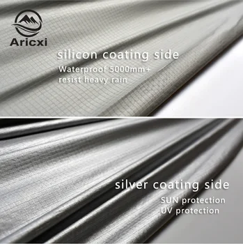 ARICXI Ultralight Hiking Cycling Raincoat Outdoor Awning Camping Mini Tarp Sun Shelter Updated 15D Silicone & Silver Coating 4
