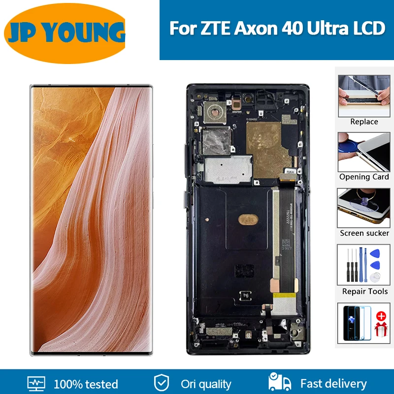 

6.8" Original AMOLED For ZTE Axon 40 Ultra Touch Screen A2023P For Axon 40ultra LCD Display with frame Digitizer Assembly