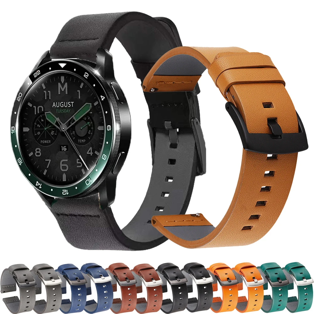 

Ремешок из натуральной кожи для Xiaomi Watch S1 pro/ S3 S2 46 мм/Mi S1 Active, быстросменный браслет для наручных часов, 22 мм 20 мм