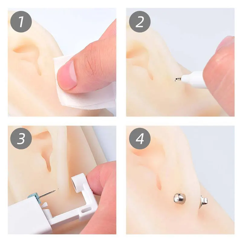 20pcs Safety Ear Piercing Gun Kit Disposable Disinfect Safety Earring Piercer Machine Studs Nose CLip Body Jewelry