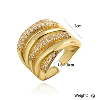 Bagues géométriques de luxe en cuivre avec incrustation de zircone cubique AAA, 31 styles, couleur or, pour femmes élégantes 5