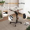Mobile Standing Desk, 28 inch Small Height Adjustable Rolling Laptop Desk, Portable Sit Stand Desk 4
