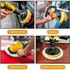 Car Polishing Sponge Pads Kit Foam Pad Buffer Kit Polishing Machine Wax Pads for Auto Motorcycle Motor Vehicle Remove Scratches 6