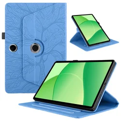 Embossed 360° Rotating PU Leather Stand Tablet Case Cover for OPPO Pad SE (Blue)