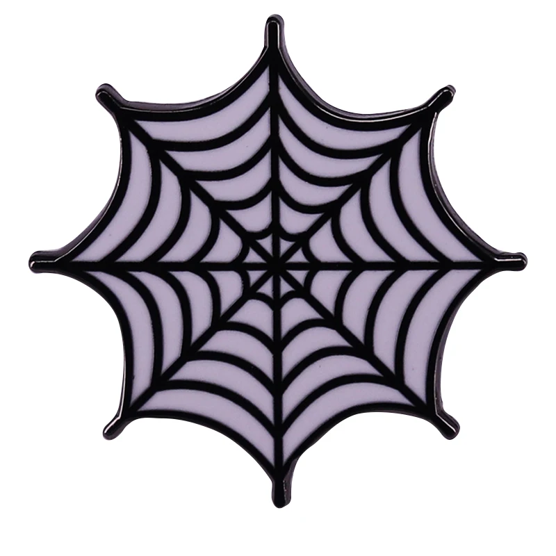 

A2191 Horror Halloween Brooch Black Spider Web Enamel brooch Pins Gothic Badge Backpack Jewelry Gift