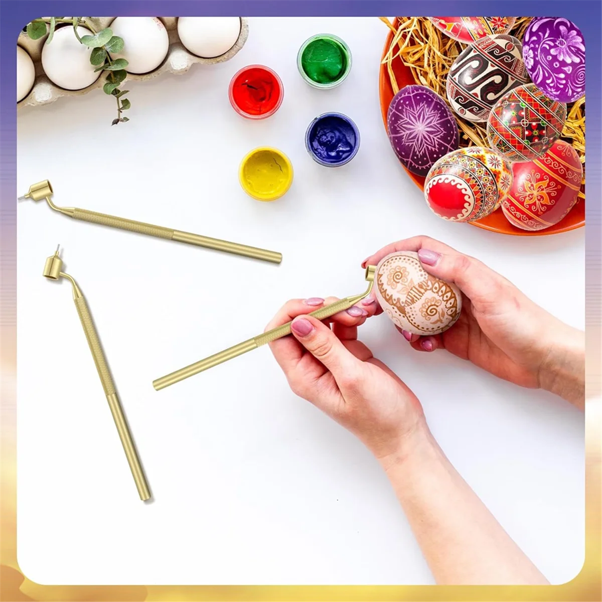 Set of 3 Pysanka Set Hot Wax Drawing Pens for Decorative Arts for Easter Eggs Pysanky Supplies