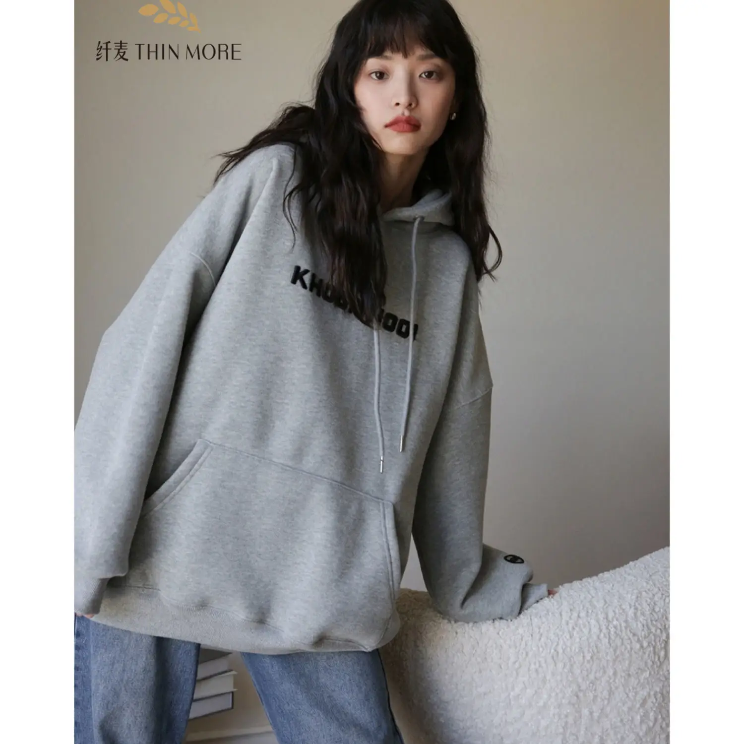 New Korean Version Sweet Loose Long Sleeved Thick Thin Hooded Sweatshirt for Women's Fashion 4