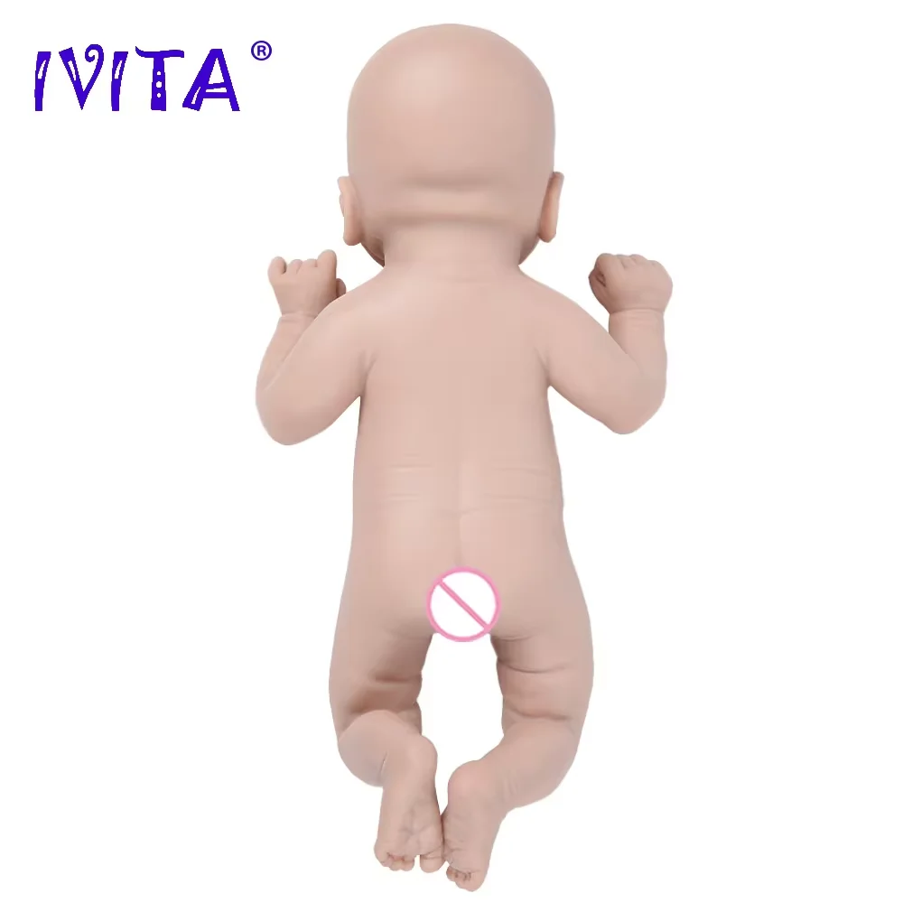 IVITA Unpainted Full Body Silicone Reborn Baby Dolls Lifelike Newborn Doll Baby DIY Blank Kit for Children Christmas Toys  ﻿ 3