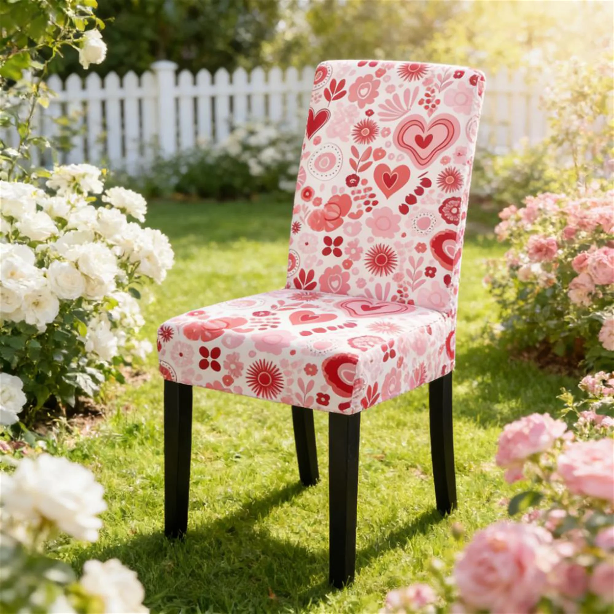 Valentine s Day Table Runner Romantic Heart Flower Print Tablecloth Cozy Table Decoration for Home Party Decor