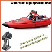New 2.4g Wireless Remote Control Boat Electric Turbine Jet High-Speed Speedboat Boy Racing Water Toy Boat Model Christmas Gift 1