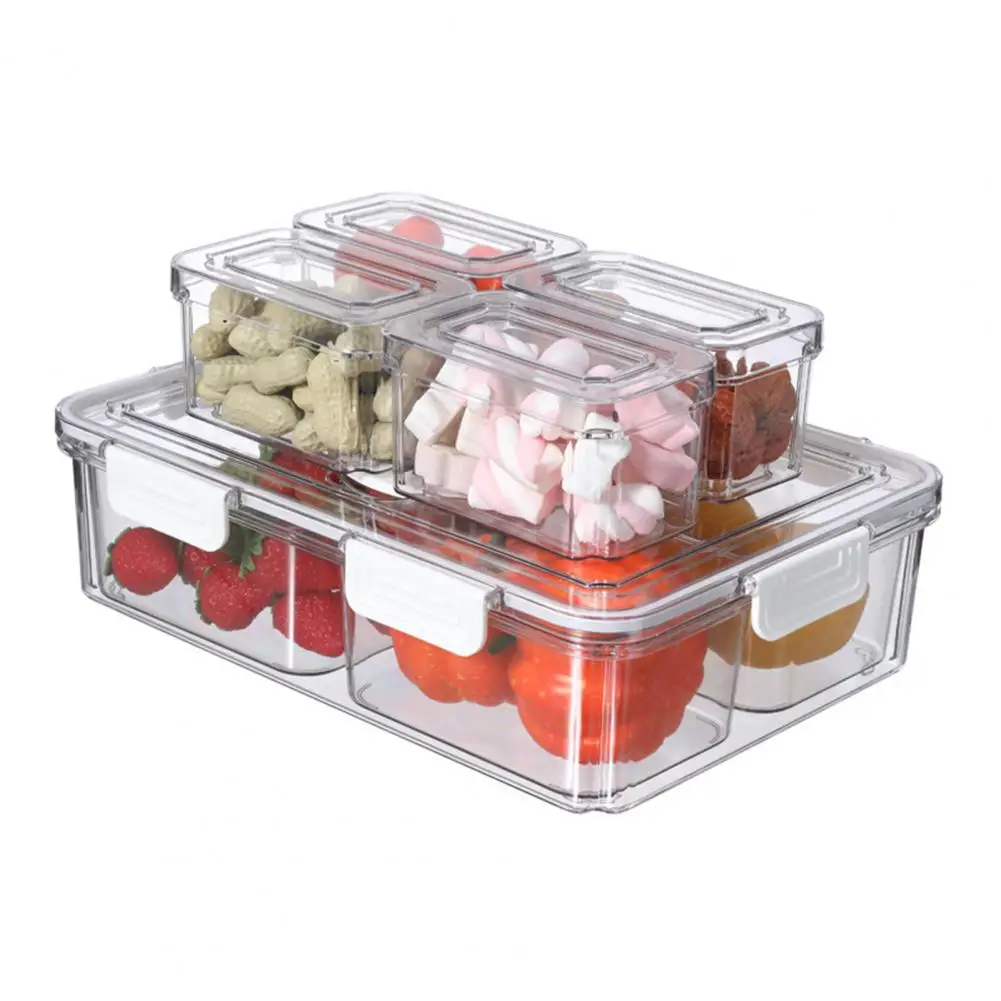 

Refrigerator Storage Boxes Versatile 9-piece Refrigerator Storage Box Set Transparent Sealed Lid for Food Preservation for Fruit