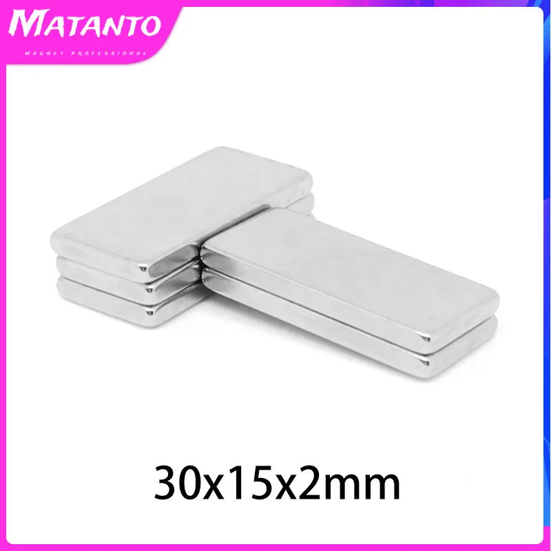 

2/5/10/20/50/100PCS 30x15x2mm Quadrate Permanent Neodymium Magnet 30x15x2 NdFeB Block Super Strong Powerful Magnets 30*15*2