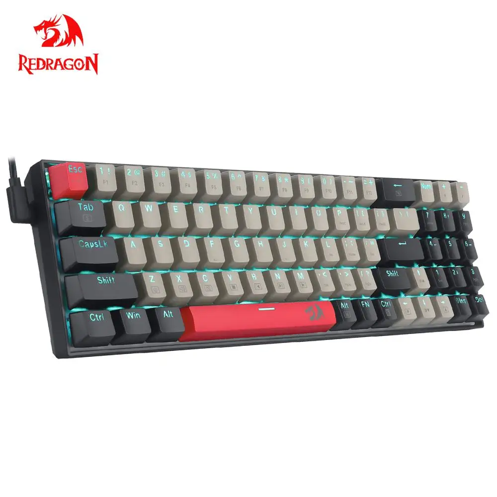 REDRAGON K688 USB 미니 기계 게임 키보드 블루 레드 스위치 78 키 유선 게이머 컴퓨터 PC 노트북
