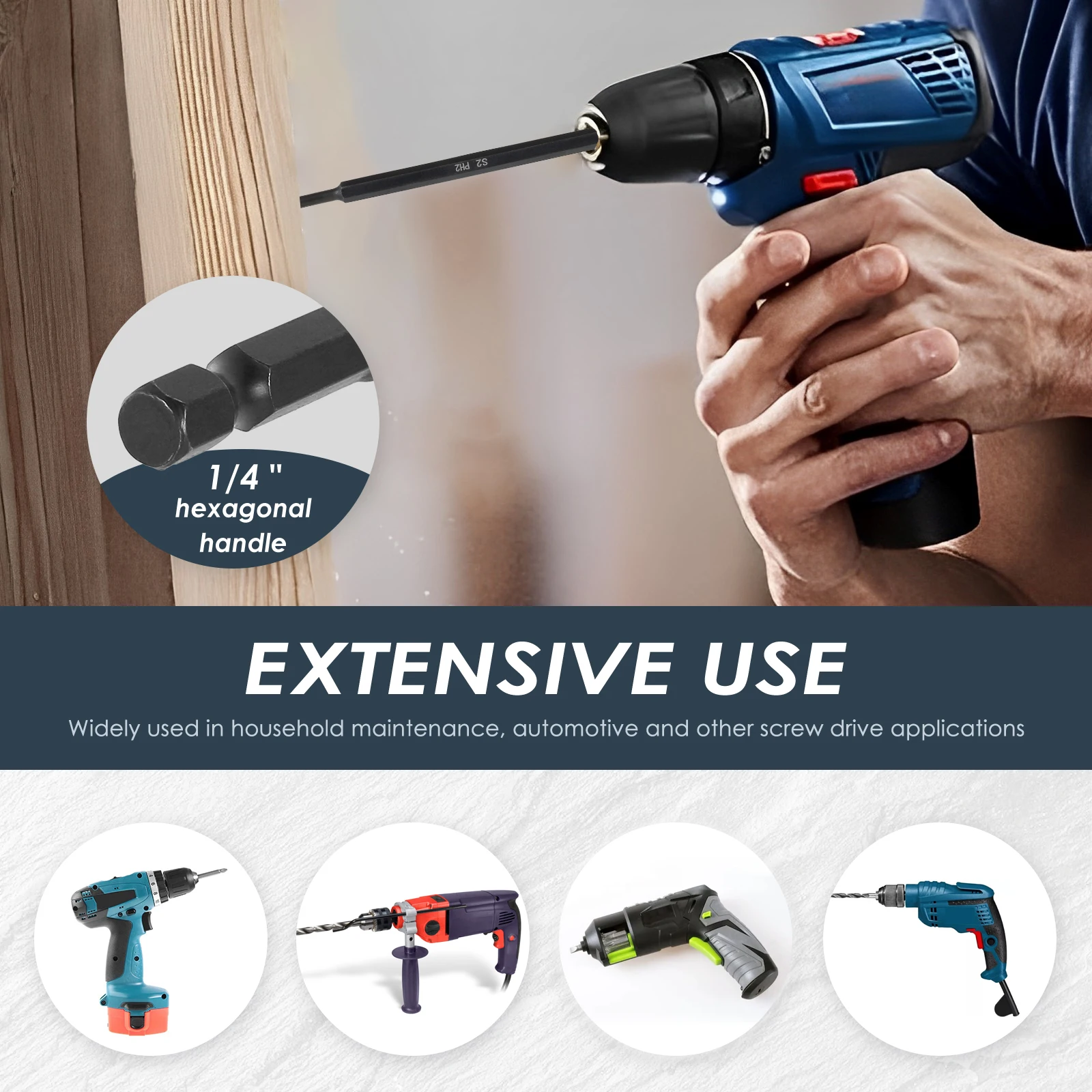 LLNDEI 23-Piece Magnetic Nut Driver Set - 6-Inch Long, Includes Metric 6-15mm & SAE 1/4-9/16 Sizes, Plus Drill Bits And Transfer Head