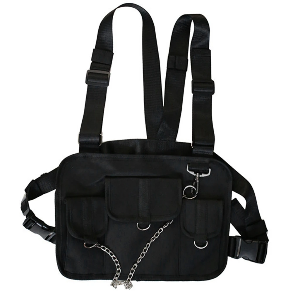 

Мужская нагрудная сумка, модный жилет в стиле хип-хоп, уличная сумка на пояс, сумка для инструментов