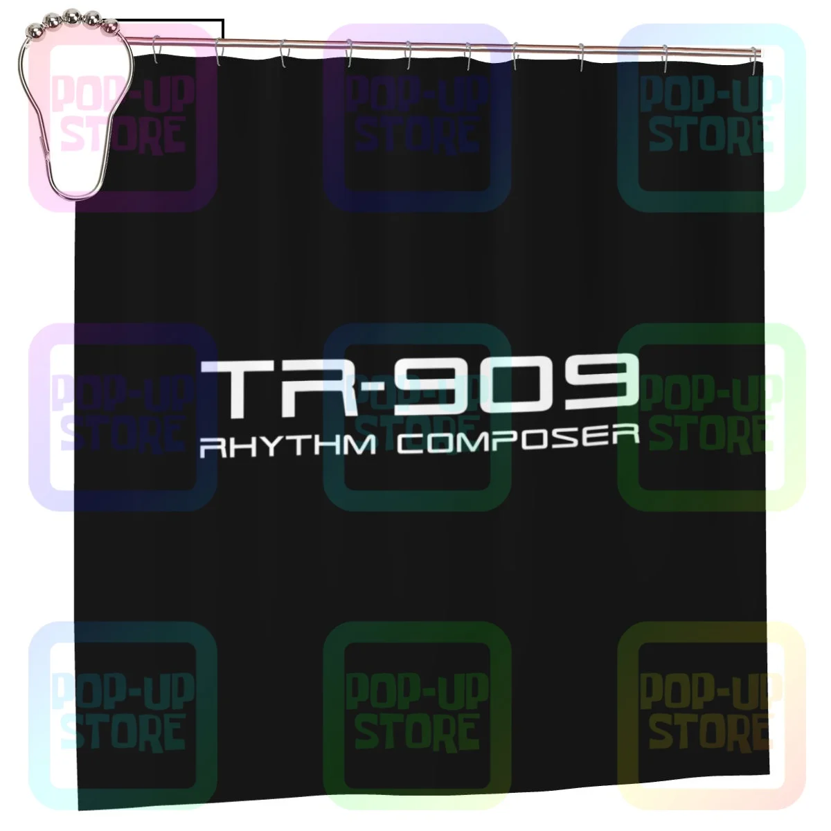 Roland Tr 909 Logo 909 808 303 Sintetizzatore Analogico Techno Rave House Tenda Da Doccia Tenda Da Bagno Nordic Bath Decor