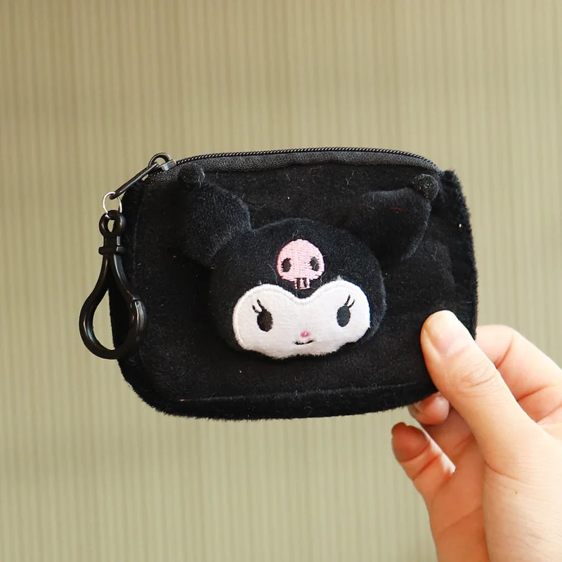 Sanrio Hello Kitty Coin Purse Kuromi Cinnamoroll Melody Wallet Children Plush Toys Sanrio Bag Pompom Purin Boys Plushie Wallet plush toys plush coin purse