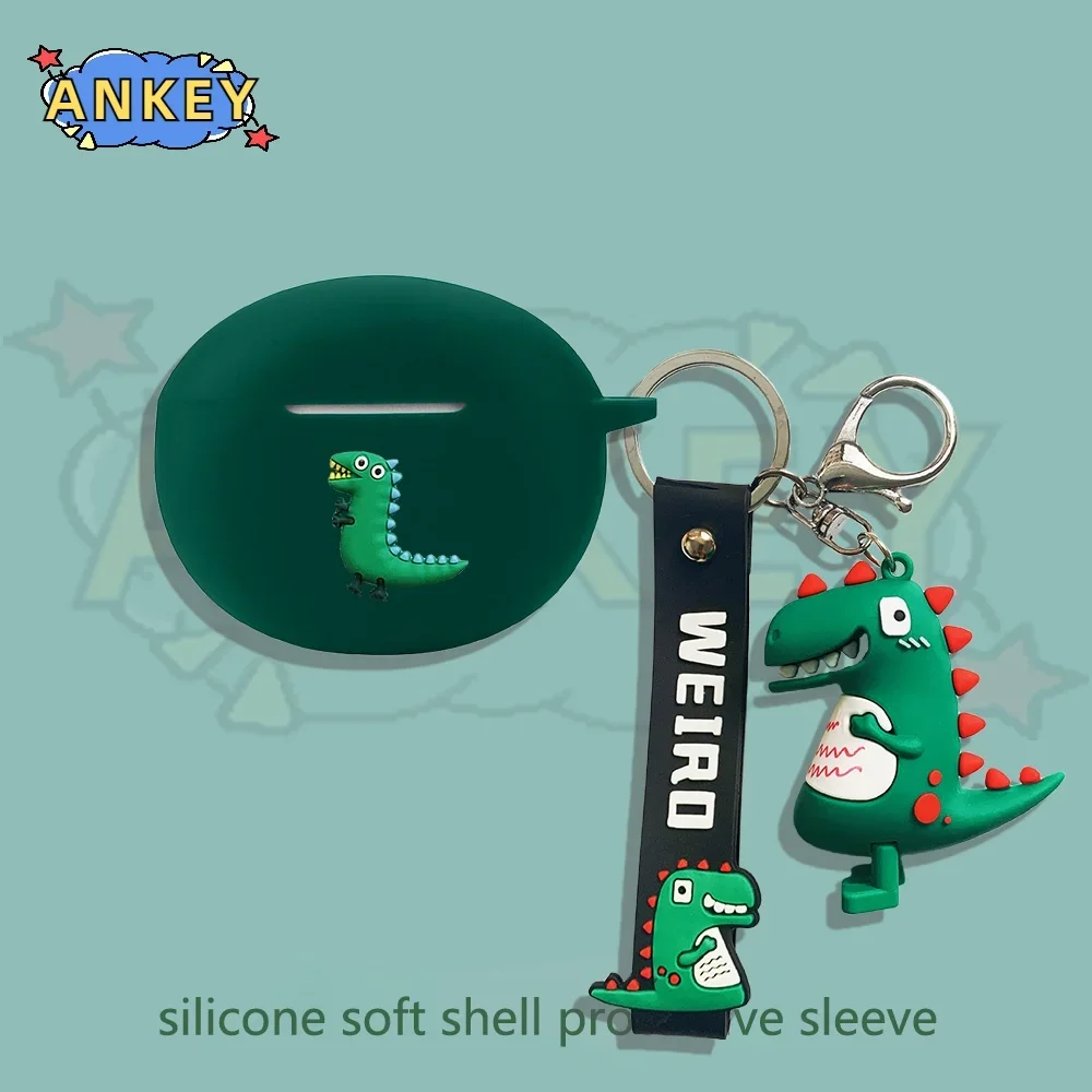 Custodia Per Redmi Buds 4 Active Earphone Buds 3 4 Pro Lite Buds4Active Cover In Silicone Green Dinosaur Earbuds Soft Protective