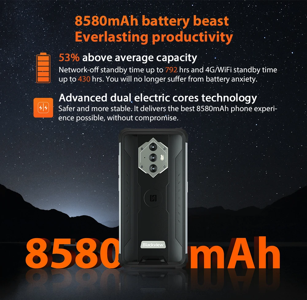 android umx cell phone Blackview BV6600E Smartphone IP68 Waterproof 8580mAh Battery 4GB 32GB Octa Core 13MP Camera 5.7'' Display Android 11 Cellphones best android cell phone for the money
